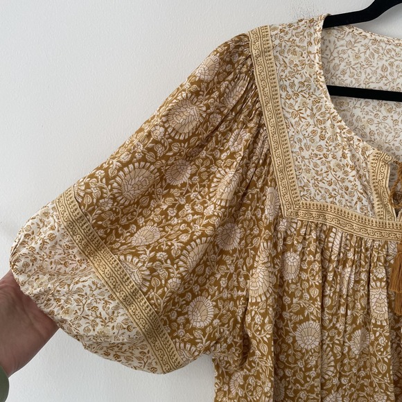 NEW Old Navy Yellow Floral Peasant Blouse XXL Boho Western Cottagecore Prairie - Picture 4 of 9